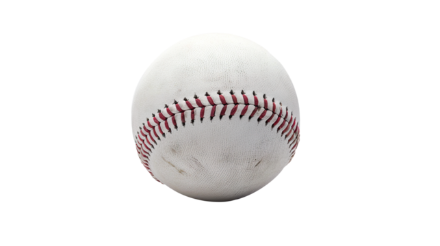 Baseball with Red Stitching on Transparent Background, PNG