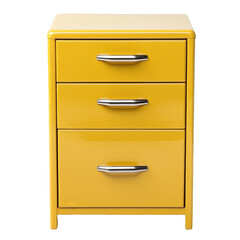 A yellow drawer cabinet