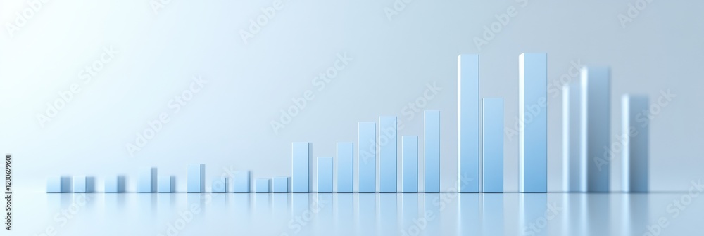 Aufkleber corporate growth visualization with before and after sales data representing low sales and exponenti