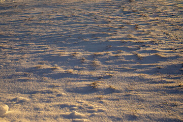 Surface of pure white snow with bumps.Winter image.