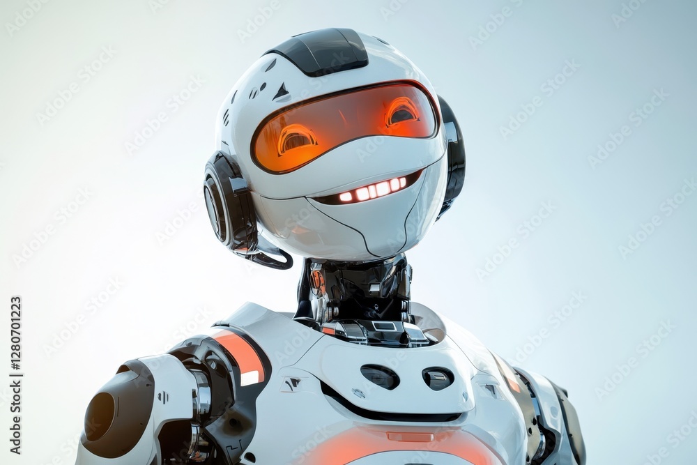 Aufkleber advanced humanoid robot with a friendly expression showcasing modern technology