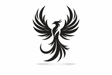 silhouette of Fenix, symbolizes freedom and adventure in black and white