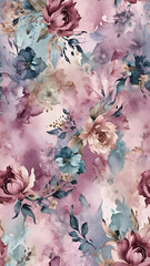 Elegant floral seamless pattern for textile and wallpaper design suitable for digital printing