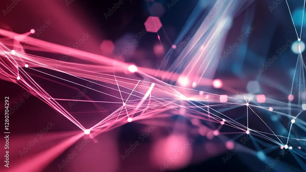 Poster exploring the beauty of futuristic technology with abstract lines and vibrant colors, futuristic tec