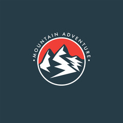 Mountain logo design inspiration, Mountain illustration, outdoor adventure . Vector graphic print for t shirt and other uses
