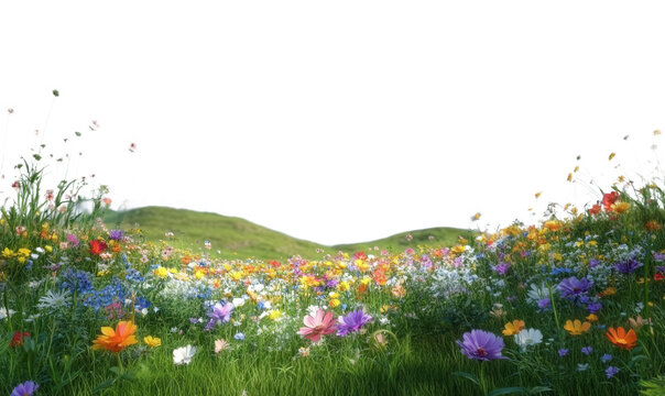 Small flowers blooming on the grassland