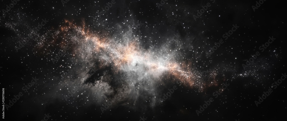 Poster pulsating colors illuminate the vastness of the universe in a stunning cosmic scene