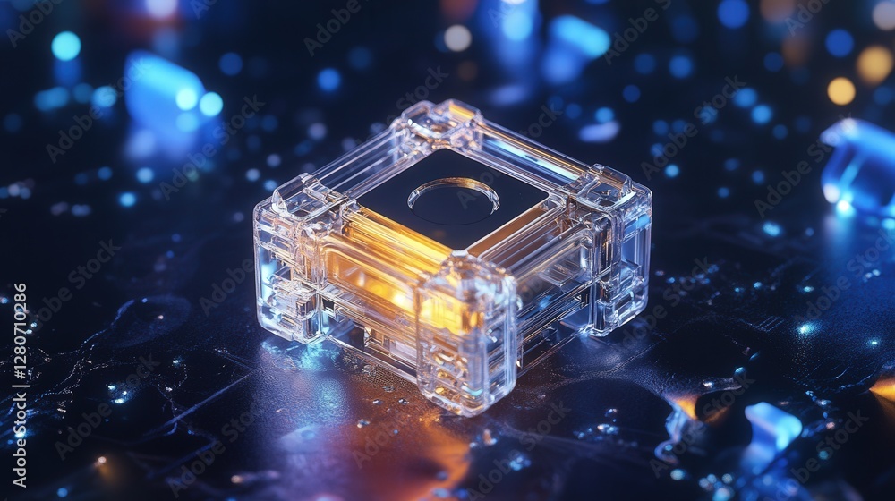 Poster zero-gravity optimized microchip, ensuring flawless performance in space.