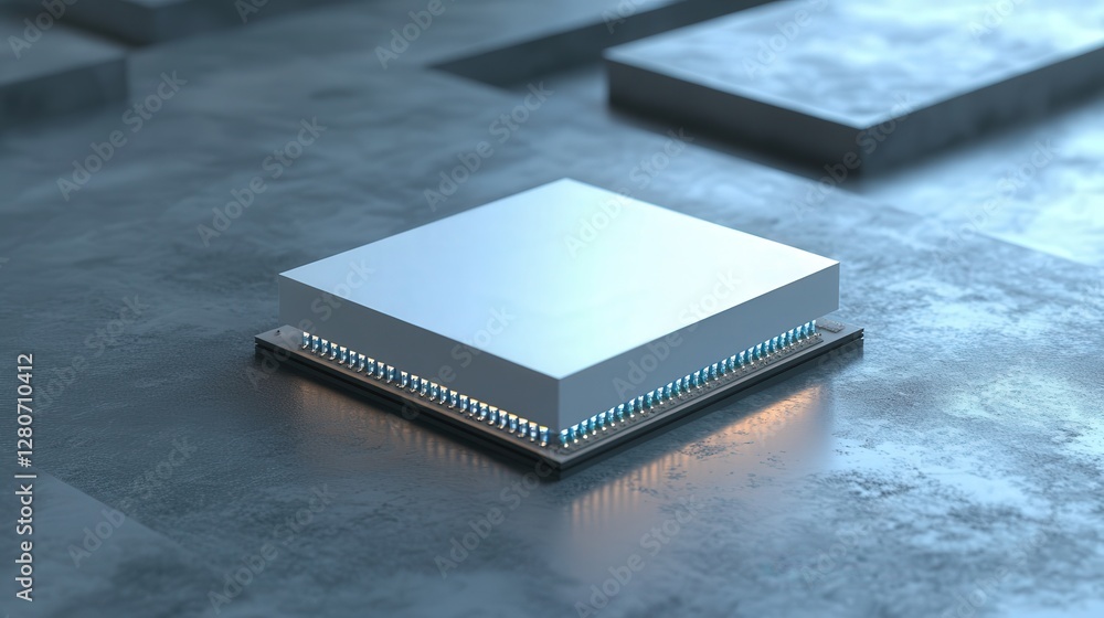 Poster microchip, designed for ultra-fast data transfer, ensuring instantaneous communication between ai sy