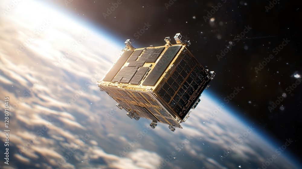 Poster zero-gravity optimized microchip, ensuring flawless performance in space.