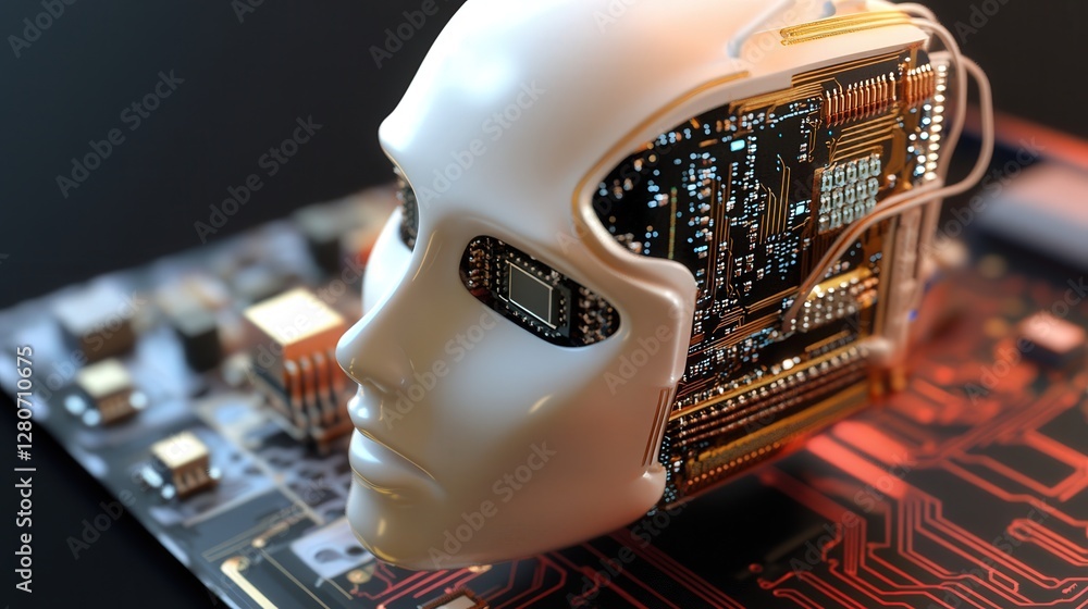 Poster microchip, designed for ultra-fast data transfer, ensuring instantaneous communication between ai sy