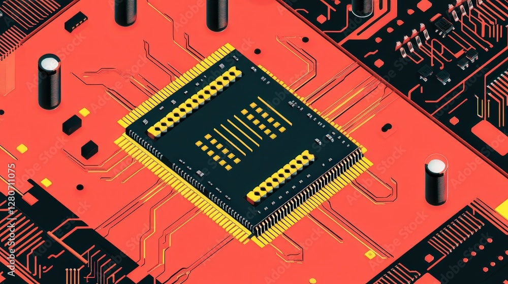Poster microchip, capable of predictive analytics, making split-second decisions for autonomous systems.