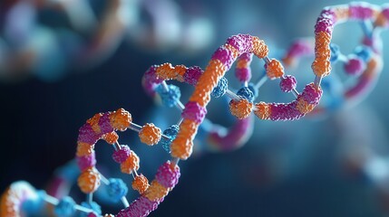DNA, showing the helical structure and the precise pairing of purines and pyrimidines. Include labeling of phosphates, sugars, and bases to enhance clarity.