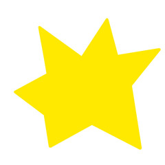 Bright Yellow Starburst Shape. Cut Out Star.