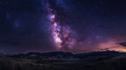 Naklejka premium dark sky reserve photograph, capturing an untouched sky free from light pollution.