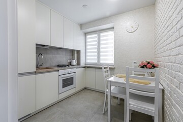 Bright Modern Kitchen Corner with White Furniture
