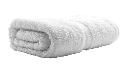 Soft and plush white towel neatly rolled, ready for a spa-like experience at home