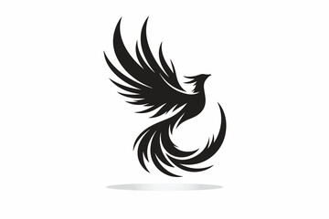 silhouette of Fenix, symbolizes freedom and adventure in black and white