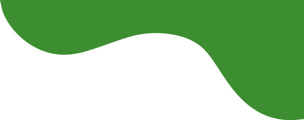 Modern green abstract wavy quarter shape