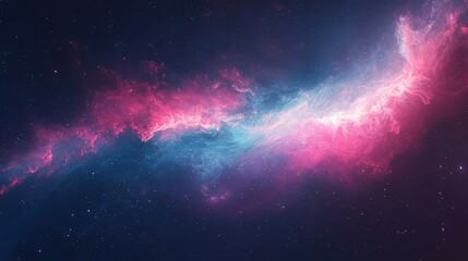 Fototapeta premium astrophotography image, highlighting a vibrant nebula with rich hues of pink, blue, and purple