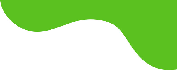Modern green abstract wavy quarter shape