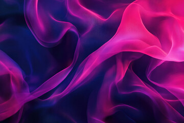 Fototapeta premium Colorful flowing fabric creates a dreamy abstract appearance with deep shades of purple and pink in a mesmerizing textile design