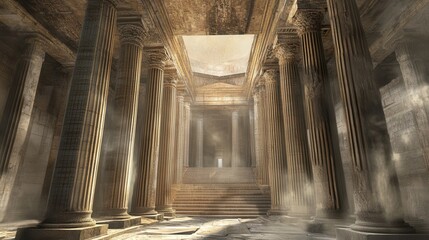 government building under construction, focusing on the monumental scale of the structure