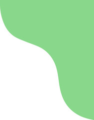 Modern green abstract wavy quarter shape