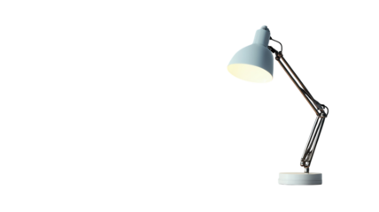 Modern desk lamp illuminates workspace with sleek design in minimalistic style