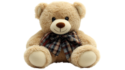 Soft teddy bear sits quietly, bringing warmth and smiles to children everywhere