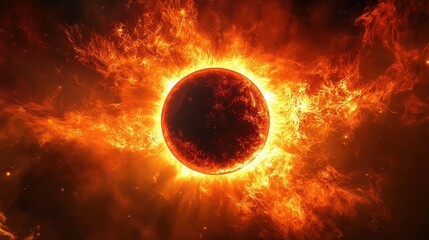 Obraz premium Sun corona during a total solar eclipse, revealing its ethereal, ghostly glow.