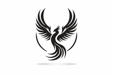 silhouette of Fenix, symbolizes freedom and adventure in black and white