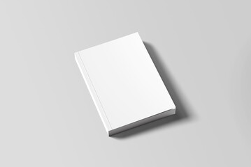 Isolated white open magazine mockup. 3D rendering.
