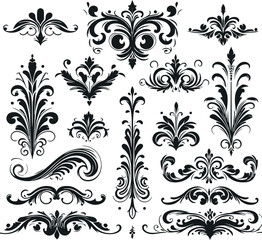 Monochrome Cosmonaut Text Dividers In Vintage Style For Decoration And calligraphic Design On White Background