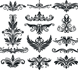 Obraz premium Monochrome Cosmonaut Text Dividers In Vintage Style For Decoration And calligraphic Design On White Background