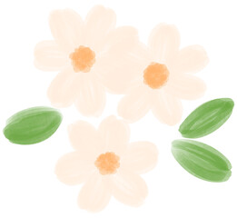 Naklejka premium Illustration of a small white Daisy flower blooming