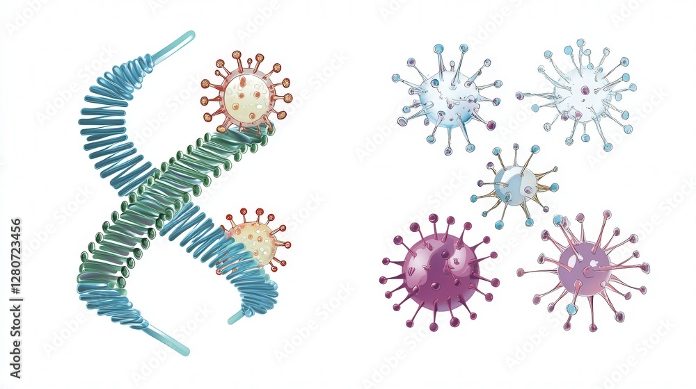 Poster diagram comparing prokaryotic and eukaryotic dna structures, emphasizing the differences in size, or