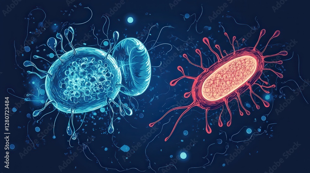 Poster diagram comparing prokaryotic and eukaryotic dna structures, emphasizing the differences in size, or
