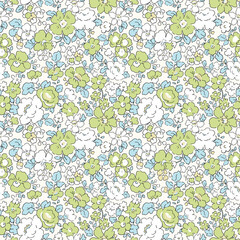 Liberty pattern. Millefleurs Elegant hand drawn floral pattern with small flowers © Zenina-Lembrik