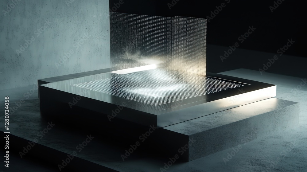 Poster microchip with quantum processing, enabling near-instant computations and seamless ai interactions.