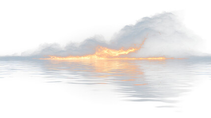 Naklejka premium a fire is coming out of the water