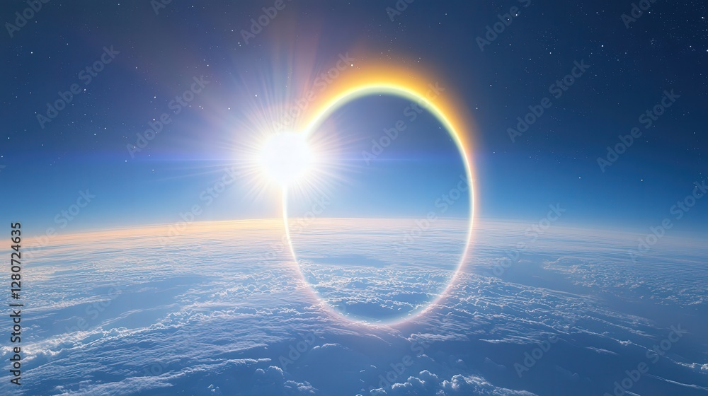 Aufkleber refraction causes the atmosphere to create visual effects like halos around the sun. explain how lig