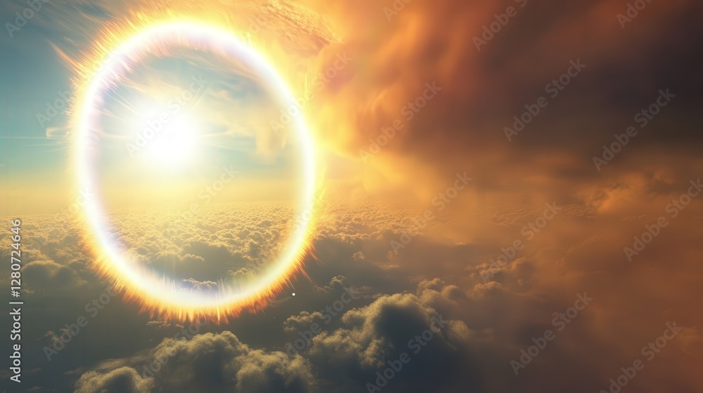Aufkleber refraction causes the atmosphere to create visual effects like halos around the sun. explain how lig