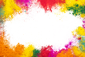 Power multi color splash on transparent PNG with no background