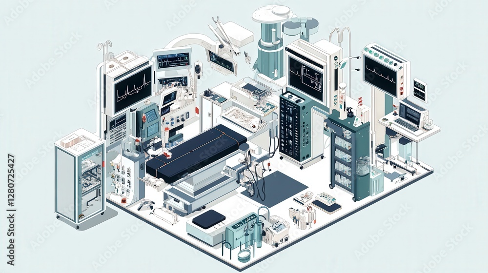 Poster inner workings of a robotic surgery console. explain how the console allows surgeons to perform prec