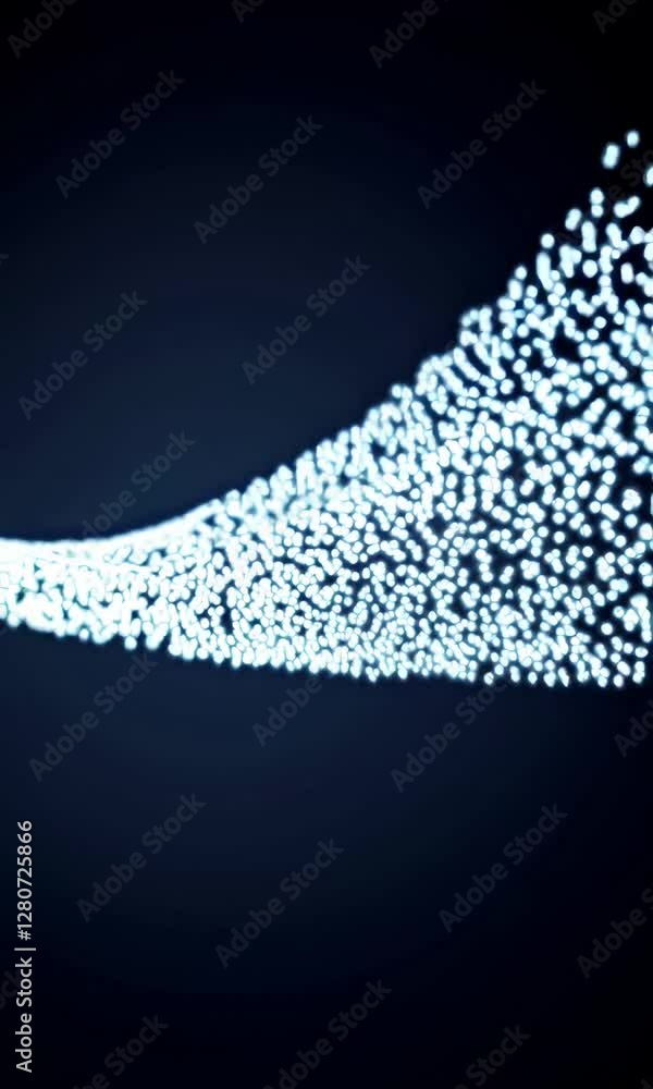 Poster mesmerizing flow of glowing particles in dynamic abstract motion