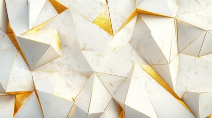Golden Geometric Patterns Elegant White Background 3