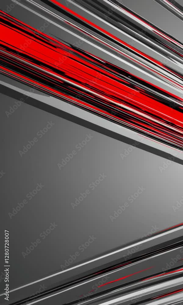 Poster dynamic diagonal stripes in red and gray with sleek motion and energy