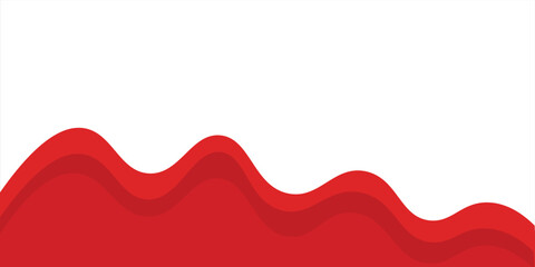 Vector red line background curve element with white space for text and message design, overlapping layers. vector illustration