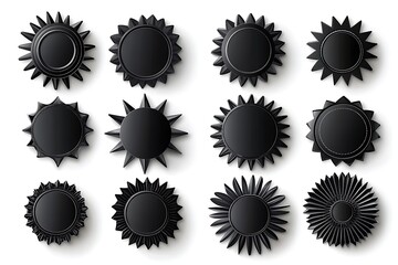 Fototapeta premium Black starburst badges, design elements